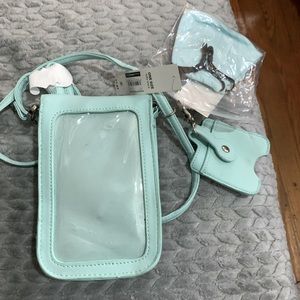 New Small Cell Phone Cross body purse includes mask and antibacterial holder